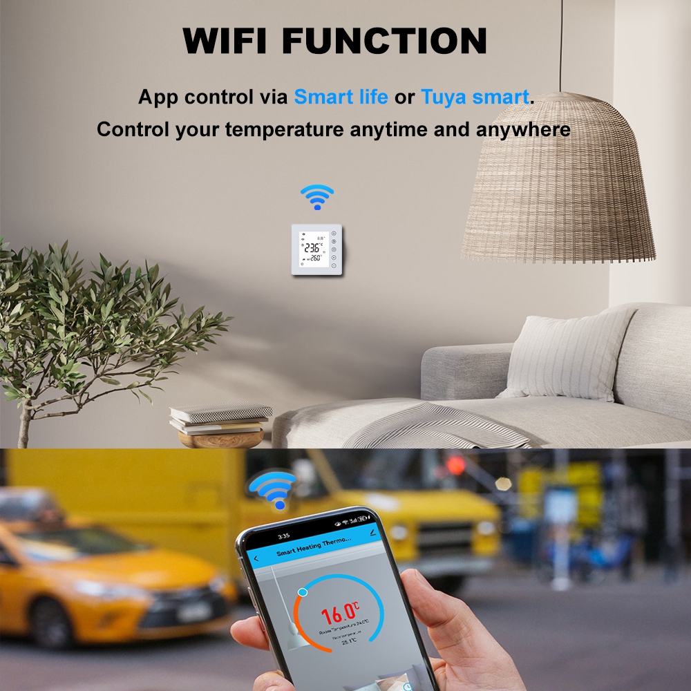 TP201UHPW WiFi Room Thermostat for Underfloor Heating 
