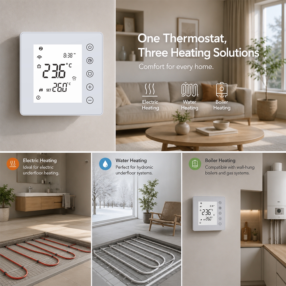 TP201  Modbus Rs485  Underfloor Heating Room thermostat 