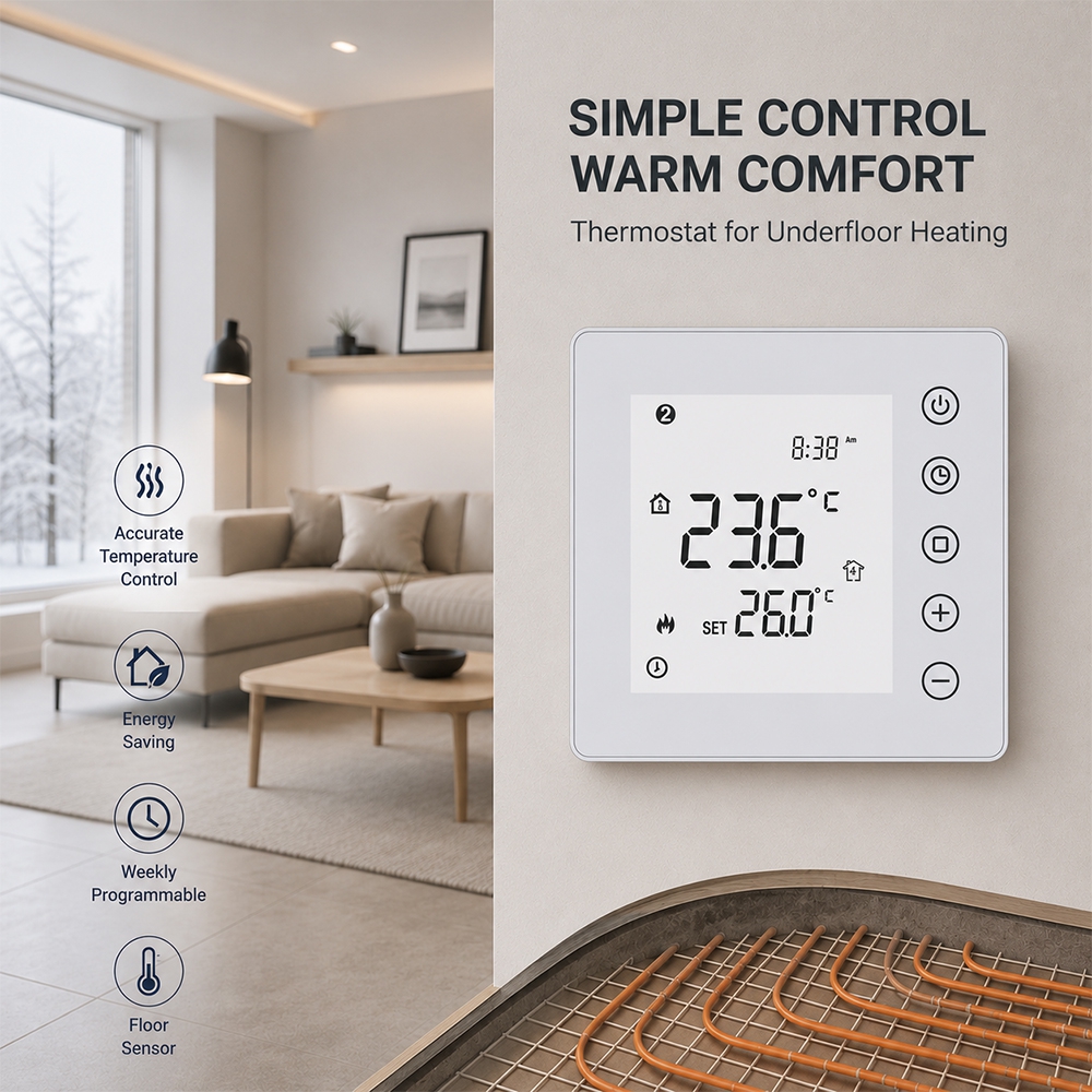 TP201WHPW Smart Room Thermostat for Hydronic Heating