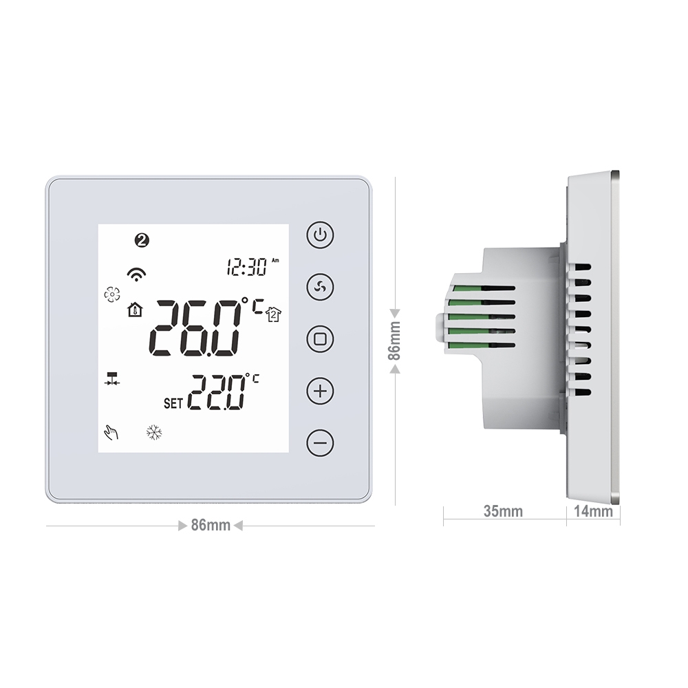  TP201 Series Modbus RS485 Fan Coil Thermostat for Smart Building HVAC Control