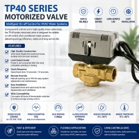 TP40 Series 2 Way On Off Valve for HVAC Fan Coil and High Efficiency HVAC System