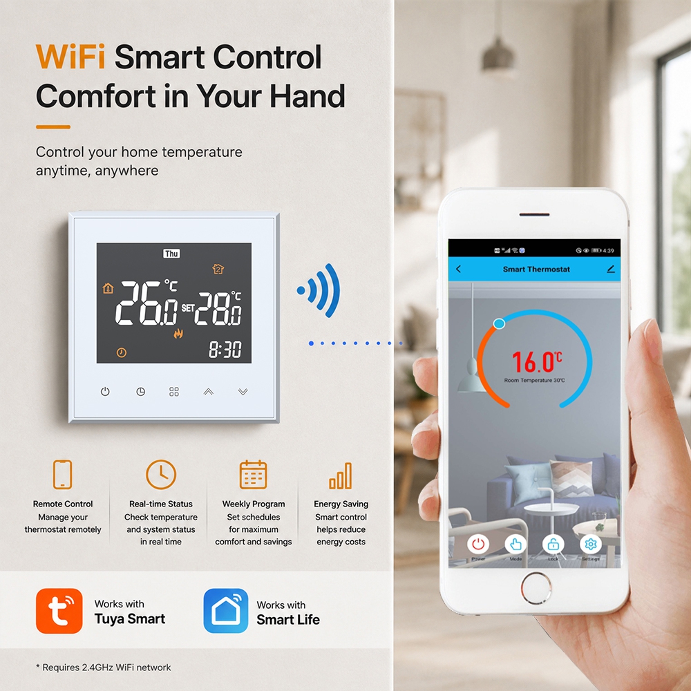 TP501 Smart Home WIFI Boiler Heating Thermostat with Weekly Programming