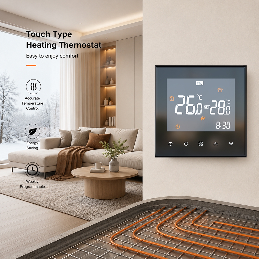 TP501UHP Electric underfloor Heating Thermostat with  open window function  