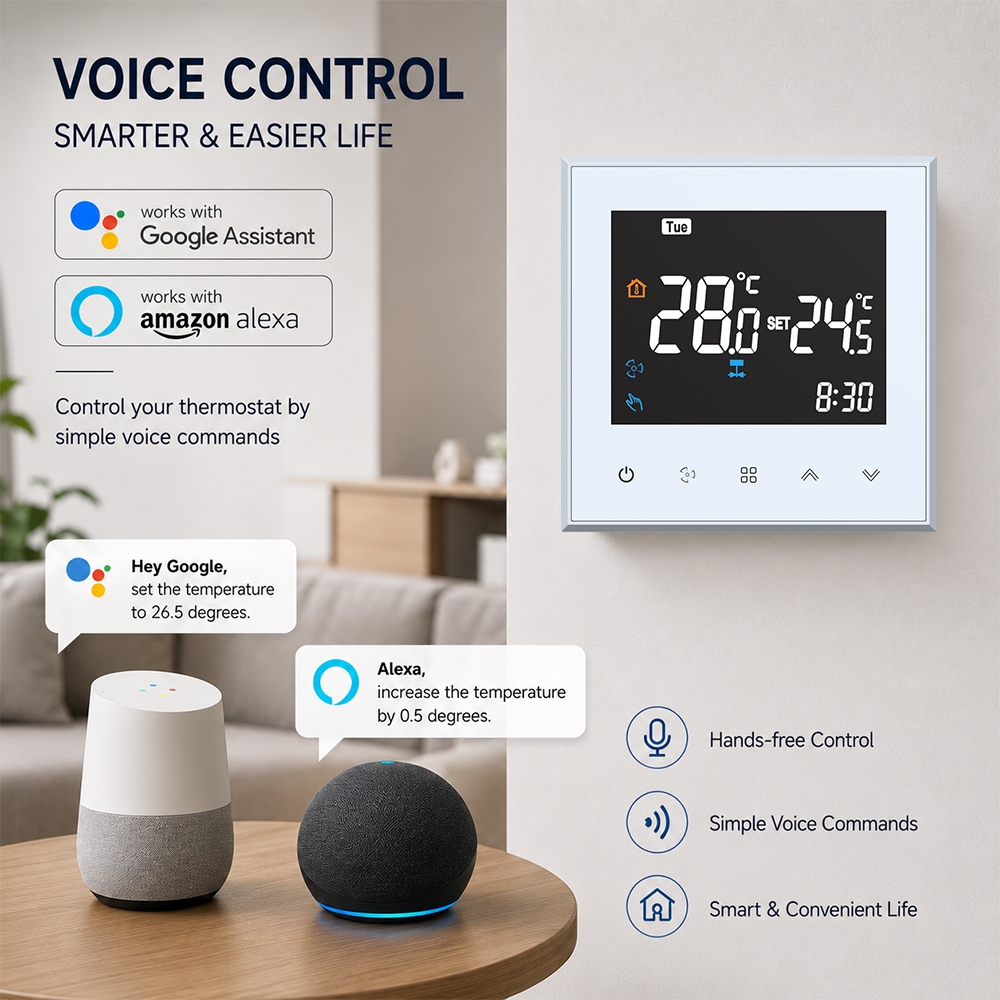 TP501 Series Smart App Control Fan Coil Thermostat for Hotel Room and Building HVAC Automation