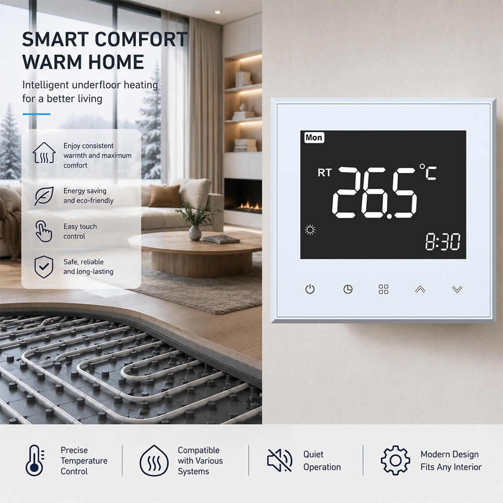 TP505WHPN RS485 Modbus RTU Hydronic Temperature Controller for Home