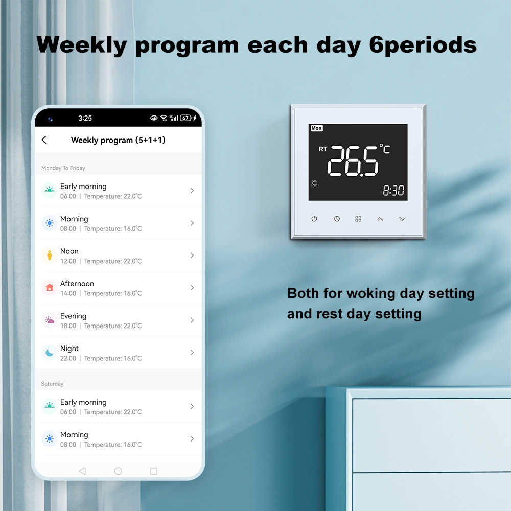 TP505UHP-ZB Smart Home Zigbee Heating Thermostat with Weekly Programming