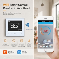 TP505UHPW Programmable Smart WiFi Electric Floor Heating Thermostat with Voice Control
