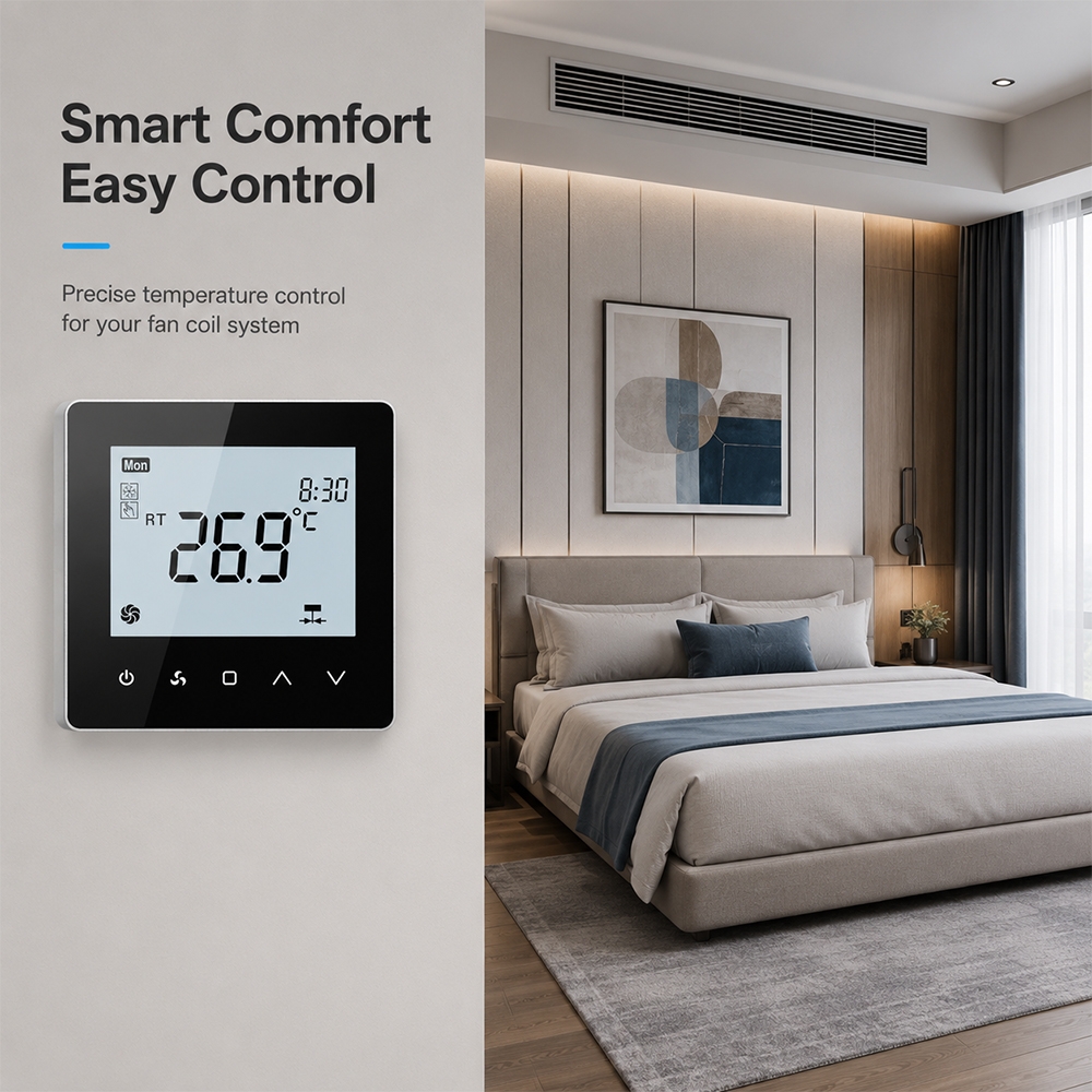 TP518 Series Commercial Modbus HVAC Thermostat Controller for Fan Coil Unit and BMS System