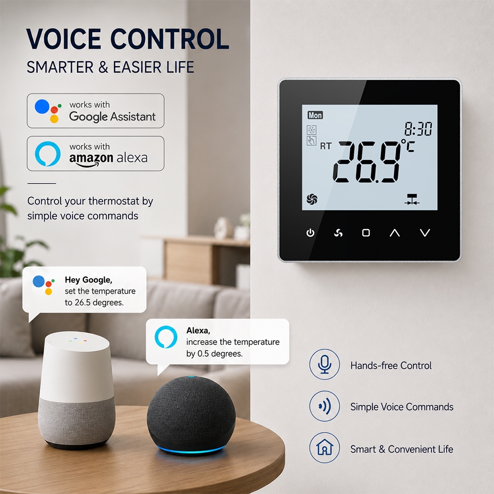 TP518 Series WiFi Fan Coil Thermostat with APP Remote Control for HVAC System