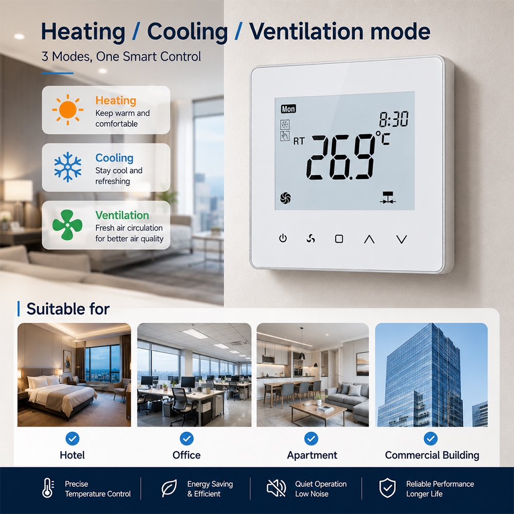 TP518 Series Hotel Fan Coil Thermostat with Keycard