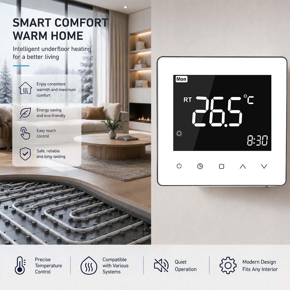TP528WHP VA LCD Hydronic Heating Thermostat