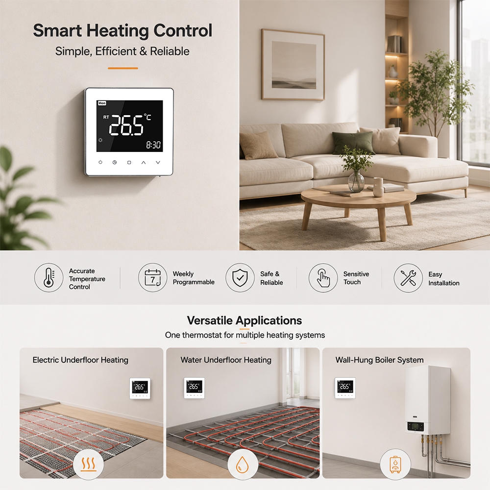 TP528UHP-ZB Smart Zigbee Water Heating Thermostat