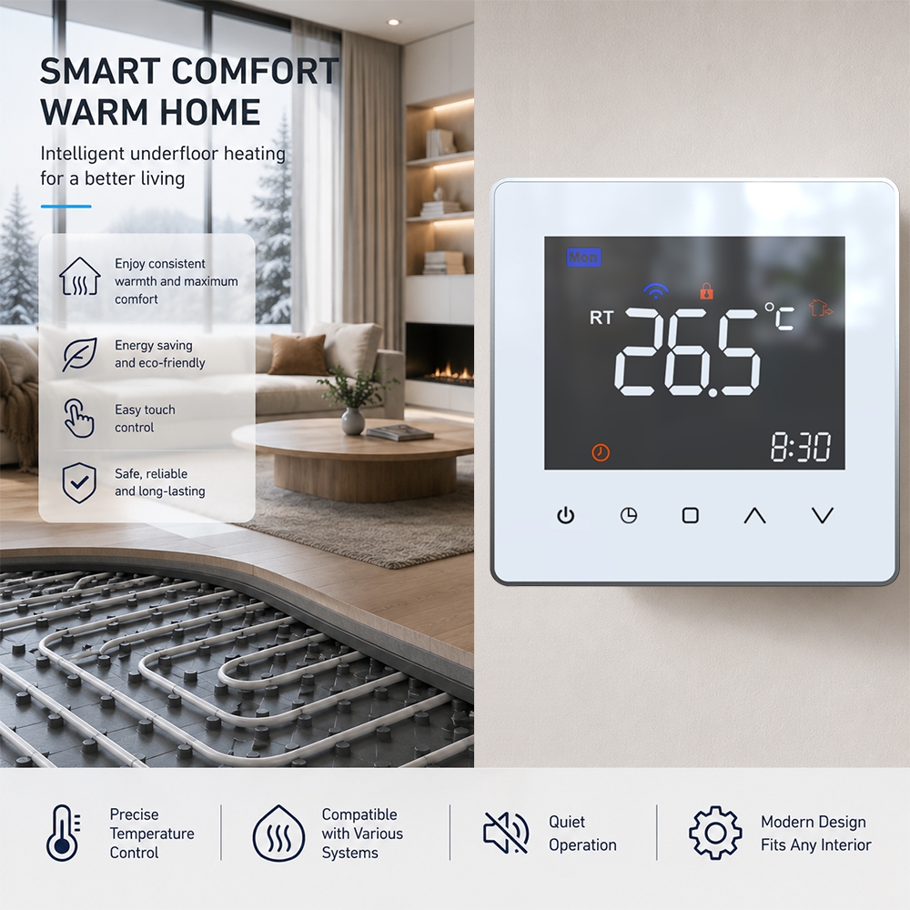 TP538WHPW WIFI Colorful VA LCD heating room thermostat