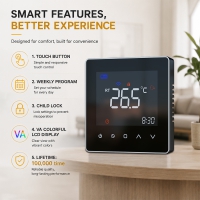 TP538WHPW WIFI Colorful VA LCD heating room thermostat