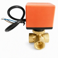 TP60 Series 3 Way Motorized Ball Valve for HVAC Bypass and Hydronic Water Flow Switching Control