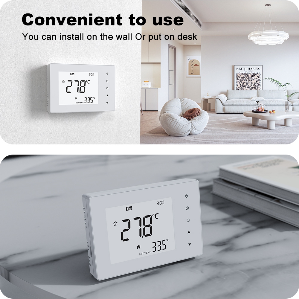 TP708 3AAA Wired Programmable Room Thermostat for Gas Boiler & Heating Systems 