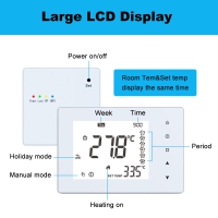 TP708RF 868MHz Wireless Gas Boiler Thermostat with large LCD Display