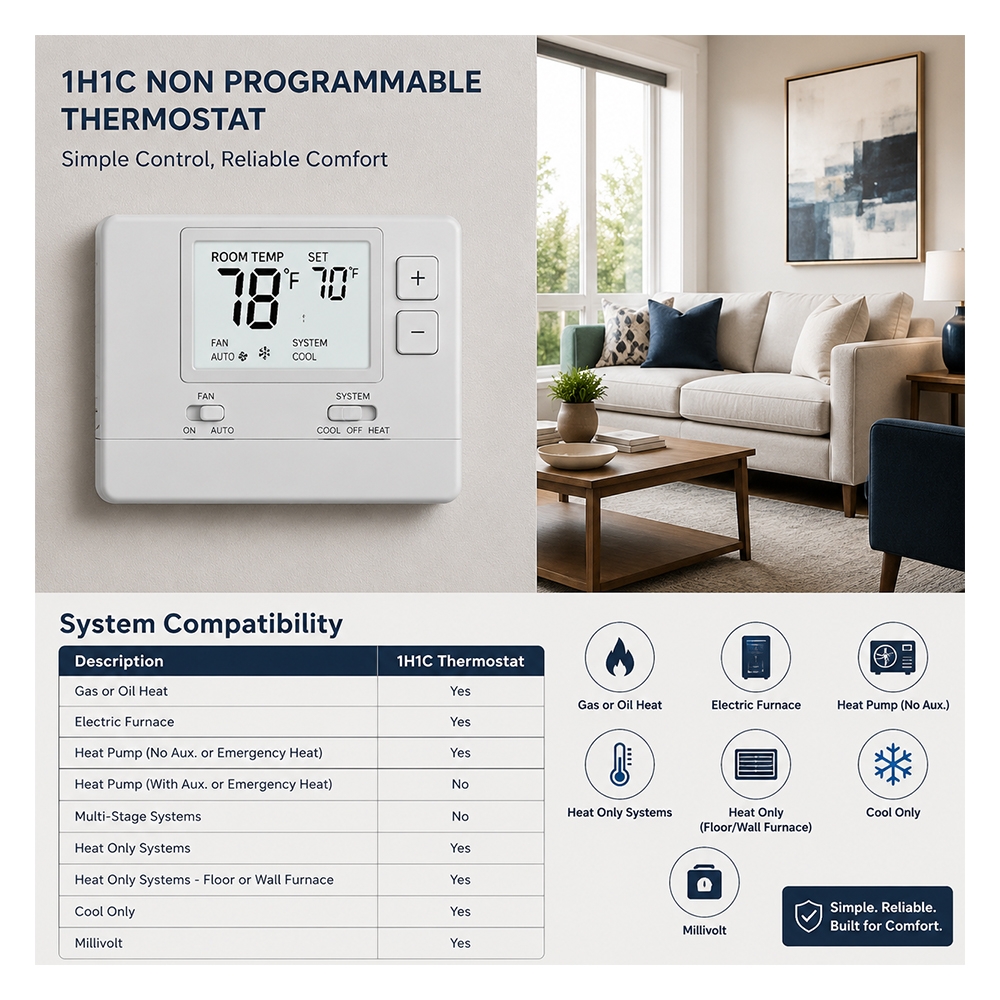 TP815 24V Single Stage Thermostat for Air Conditioner and Furnace System