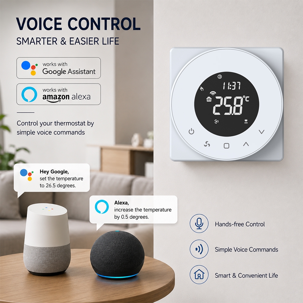TP909 Series Tuya WiFi Fan Coil Thermostat for Smart Home and Commercial HVAC Control