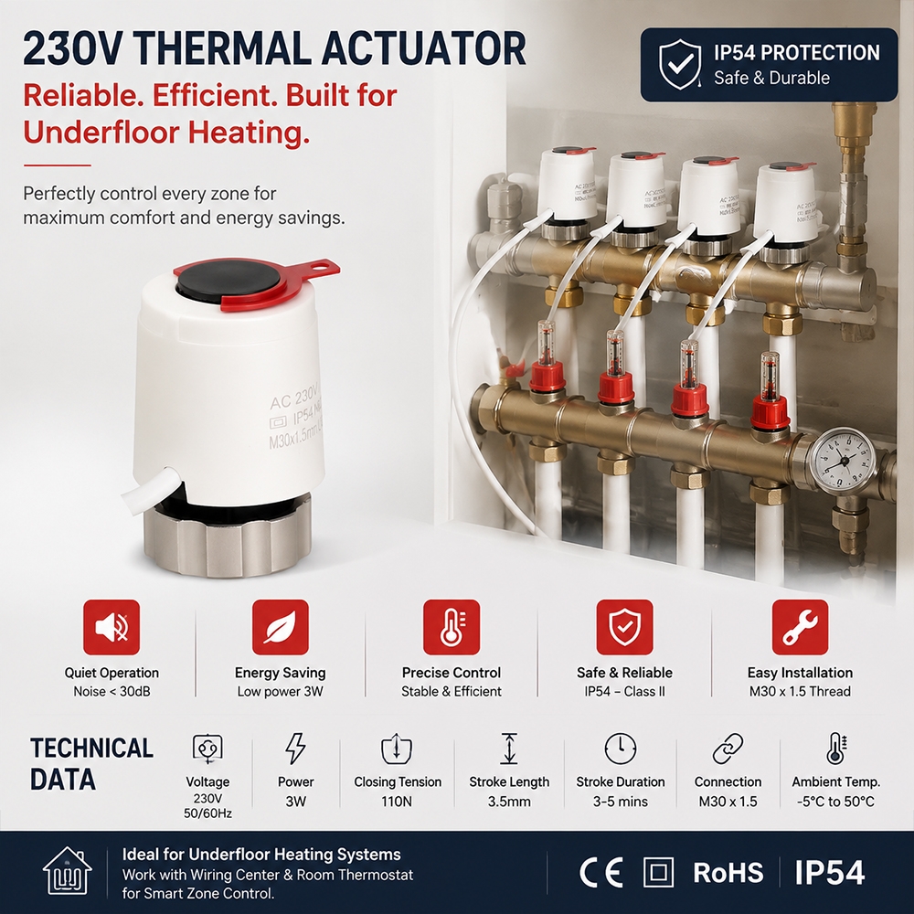 TPA02  220V Normally Close type Thermal Actuator 