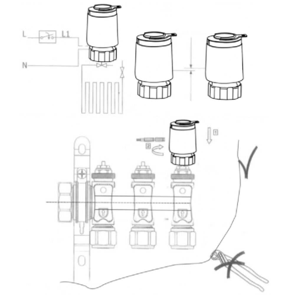 TPA02  220V Normally Close type Thermal Actuator 