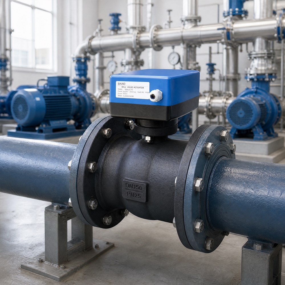 TPBA05series  Electric Ball Valve for HVAC Flanged Ball Valve Control System