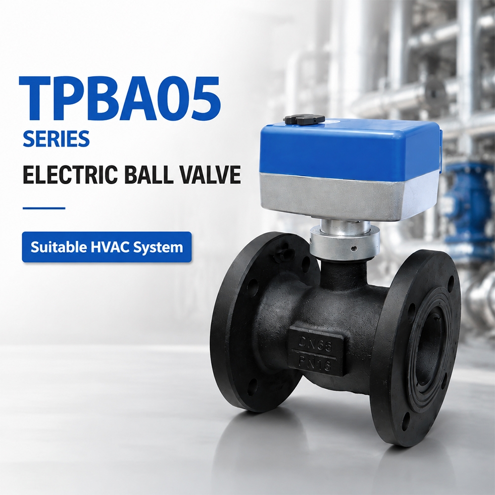 TPBA05series  Electric Ball Valve for HVAC Flanged Ball Valve Control System